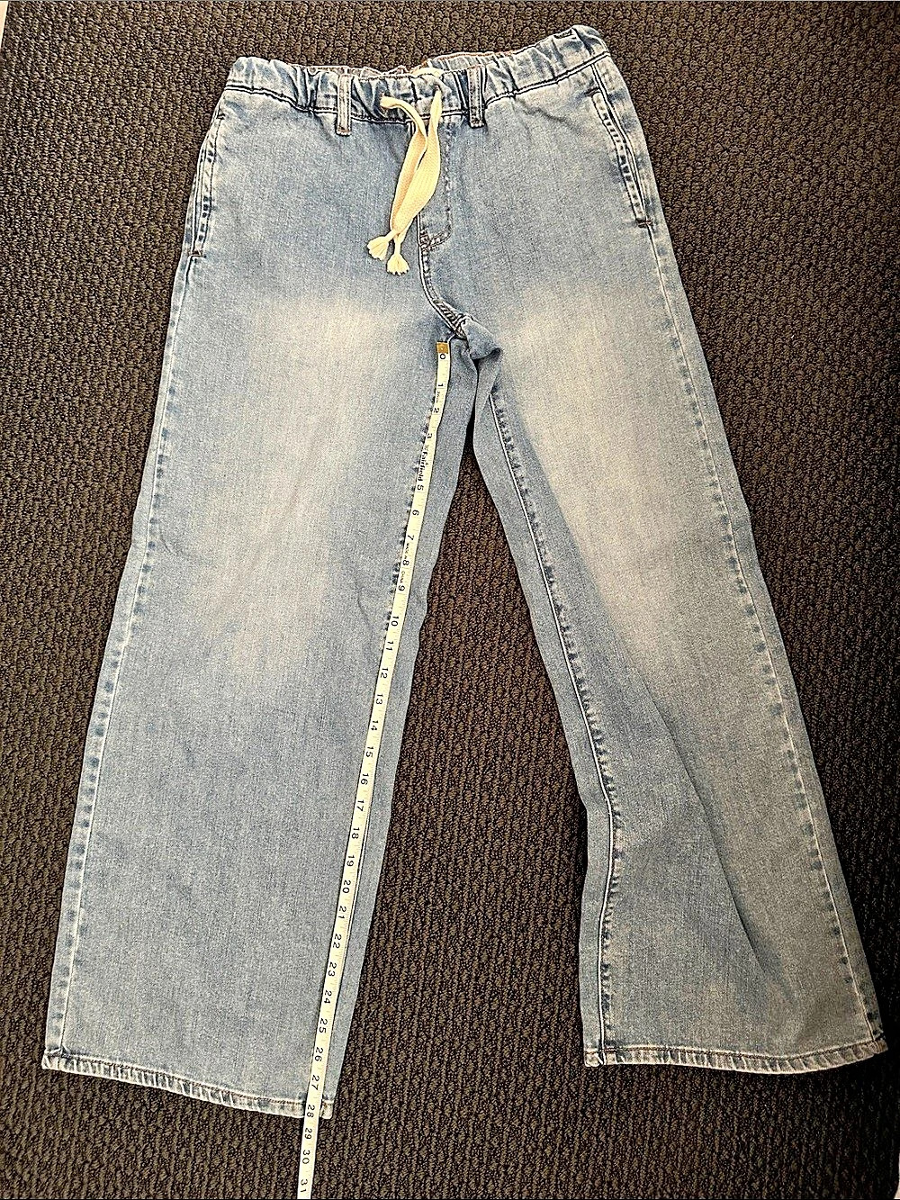 OAT Cloud Luxe Denim Wide Leg Jeans in Blue Waist 24 Like New